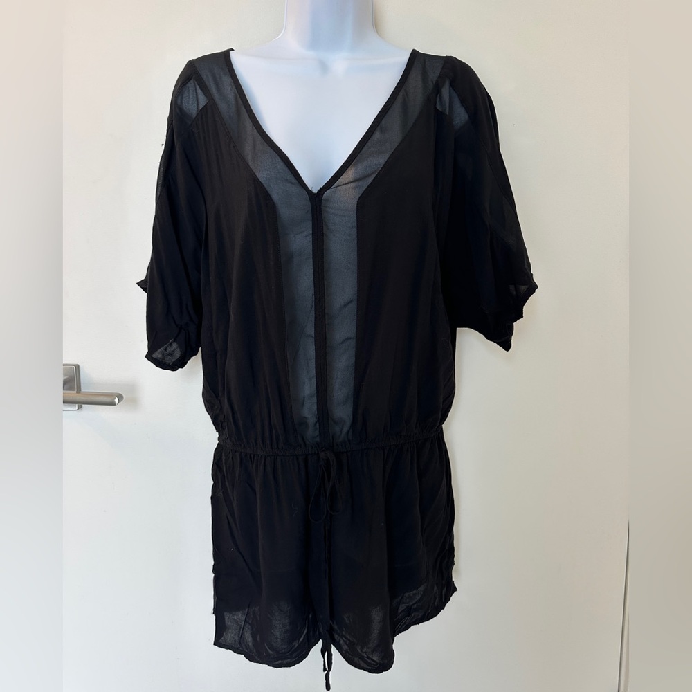 Tobi Black Sheer Swim Cover-Up